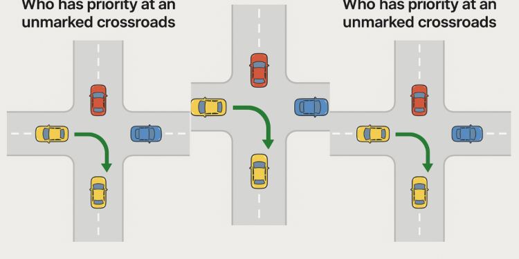 who has priority at an unmarked crossroads