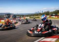 Go karting at Picton Karting Track near Sydney with racers on outdoor circuit